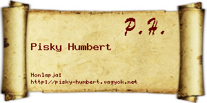 Pisky Humbert névjegykártya